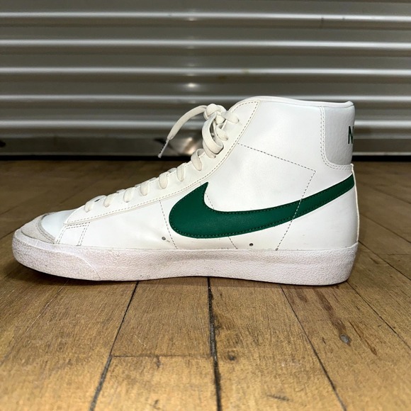 Vintage Nike Blazer Mid 77 Sneaker Mens Size 10.5 White Pine Green Logo Sporty - Picture 8 of 12